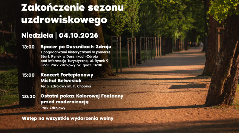 Zakończenie sezonu uzdrowiskowego