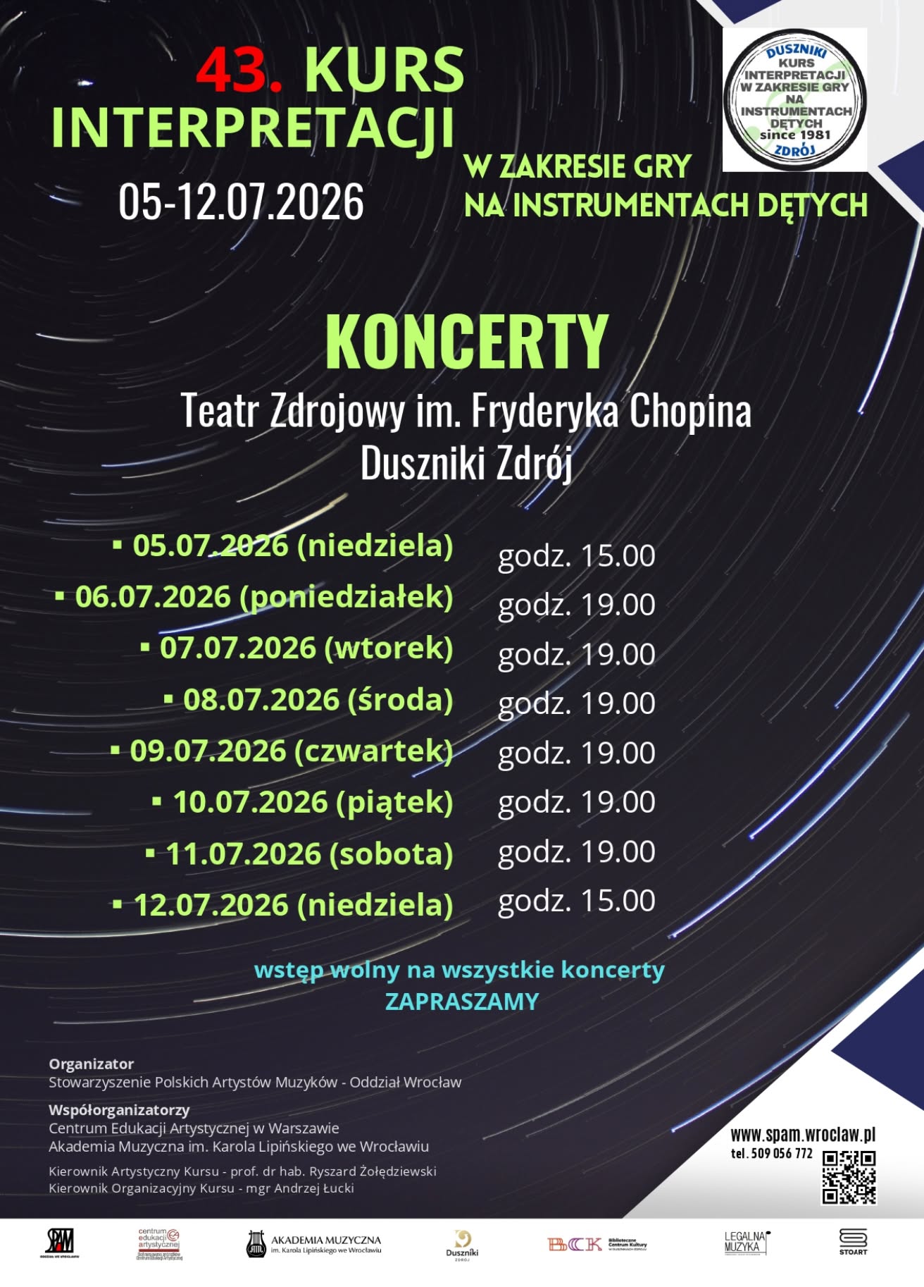 43. kurs interpretacji w zakresie gry na instrumentach muzycznych